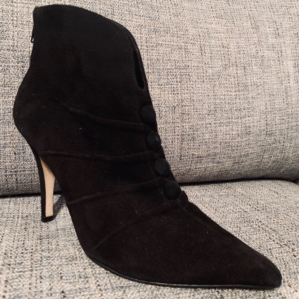 Black Suede Nicole Miller Bootie